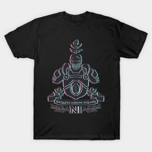 Knights Kniggits Whom Sayeth NI Psychedelic 3D Design T-Shirt